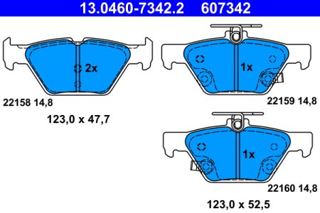 Klocki hamulcowe ATE 13.0460-7342 26696AL000 SUBARU LEGACY VI 15- tył