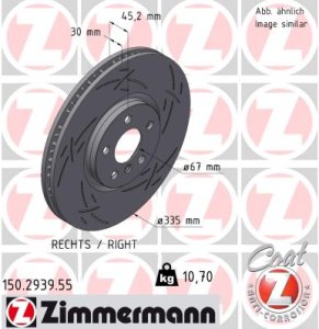 Tarcza hamulcowa ZIMMERMANN 150.2939.55 34116865711 MINI JOHN COOPER WORKS 15- PP