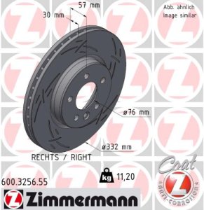 Tarcza hamulcowa ZIMMERMANN 600.3256.55 2H6615301 VW AMAROK 16- PP