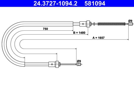LINKA HAMULCA RĘCZNEGO ATE 24 3727 1094 364005982R DACIA SANDERO II 12- TYŁ