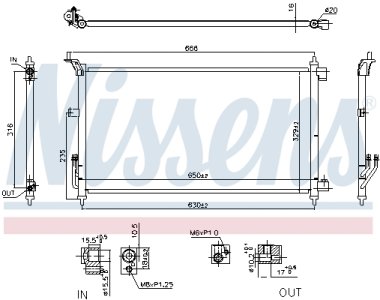 CHŁODNICA KLIMATYZACJI NISSENS 941074 92100AX800 NISSAN