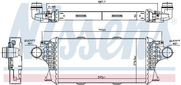 INTERCOOLER NISSENS 961458 A0995000600 MERCEDES