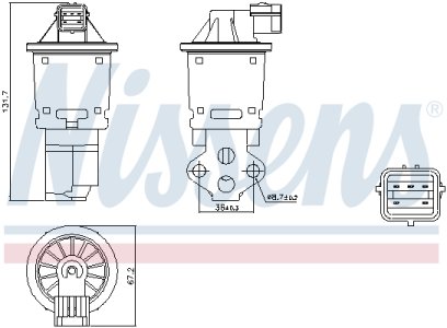 ZAWÓR RECYRKULACJI SPALIN NISSENS 98247 96612545 CHEVROLET DAEWOO