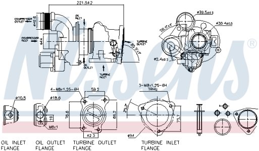 Turbosprężarka NISSENS 93154 1165756542401 CITROEN DS MINI PEUGEOT