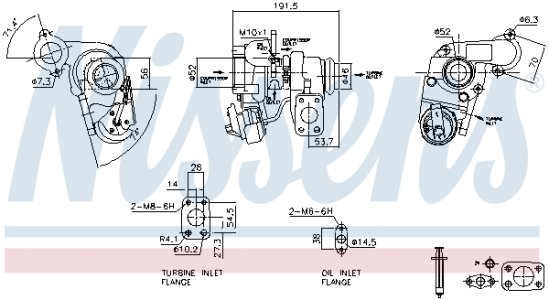 Turbosprężarka NISSENS 93259 95525950 CITROEN DS FORD OPEL PEUGEOT