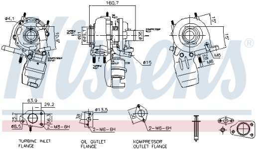 Turbosprężarka NISSENS 93498 55216672 ALFA ROMEO FIAT OPEL