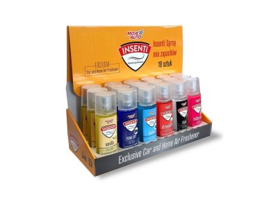 Zapach INSENTI SPRAY AMTRA 15-170 MOJE AUTO - MIX ZAPACHÓW- KOMPLET 18 SZT