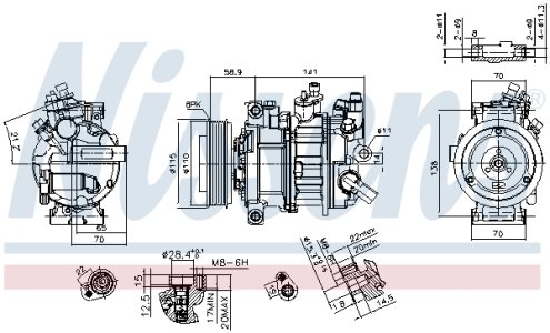 Kompresor klimatyzacji NISSENS 890602 8T0260805E AUDI