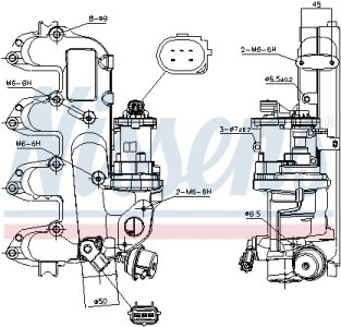 Moduł EGR NISSENS 98239 1668578 FORD
