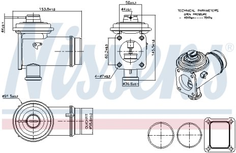 Zawór EGR NISSENS 98352 11717792077 BMW