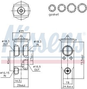 Zawór rozprężny NISSENS 999388 JQD500010 LAND ROVER