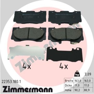 Klocki hamulcowe ZIMMERMANN 22353.180.1 2044140 FORD MUSTANG 15- przód