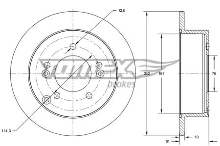 Tarcza hamulcowa TOMEX brakes TX73-36 5841139300 HYUNDAI TUCSON 04-10 tył