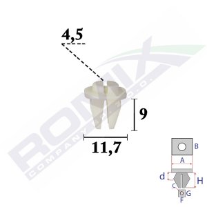 Kostka montażowa zderzaków ROMIX COMPANY C70678 866992D000 HYUNDAI, KIA