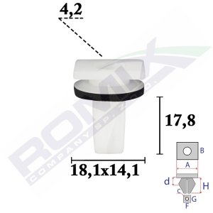 Kostka montażowa zderzaków ROMIX COMPANY C70680 866253S000 HYUNDAI, KIA