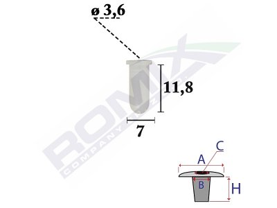 Tulejka maskownic i emblematów ROMIX COMPANY C70653 51148209932 BMW