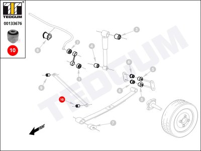 TULEJA DRĄŻKA TYLNEGO TEDGUM 00133676  CHRYSLER