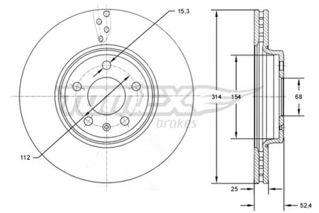 TARCZA HAMULCOWA TOMEX brakes TX72 48 8K0615301 AUDI A4 07