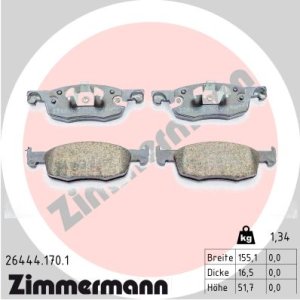 Klocki hamulcowe ZIMMERMANN 26444.170.1 04465K0000 TOYOTA YARIS 20- przód