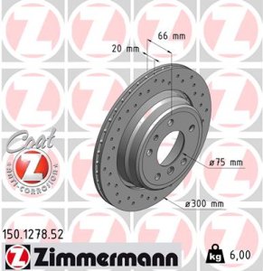 Tarcza hamulcowa ZIMMERMANN 150.1278.52 34211159659
