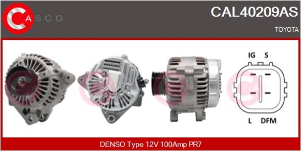 ALTERNATOR 12V 100A CASCO CAL40209AS 