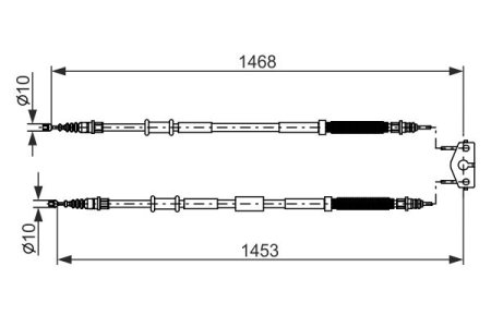 Linka hamulca ręcznego BOSCH 1987482884 13440274 OPEL CORSA E 14-19