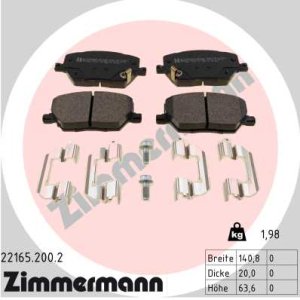 Klocki hamulcowe ZIMMERMANN 22165.200.2 77367214 FIAT 500X 14- przód