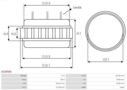 Uzwojenie alternatora AS-PL AS3050S 595467 