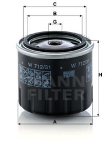 Filtr oleju MANN-FILTER W712/31 W71231