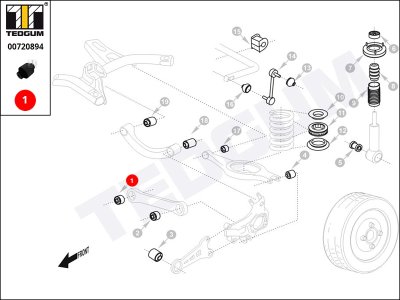 TULEJA DRĄŻKA TYLNEGO TEDGUM 00720894 1K0501541C VOLKSWAGEN