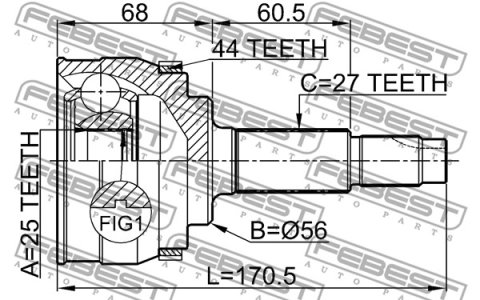 PRZEGUB ZEW. NISSAN PRIMERA P11/12 25X56X27 ABS 44Z