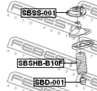 PODUSZKA AMORT. SUBARU P. FORESTER, IMPREZA, LEGACY I, II, III, OUTBACK 1.6-3.0 01.89- LE/PR