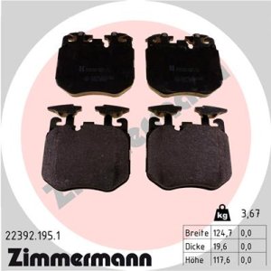 Klocki hamulcowe ZIMMERMANN 22392 195 1 34116874431 BMW 7 G11,G12  16- PRZÓD