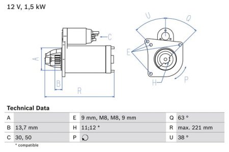 ROZRUSZNIK 12V BOSCH 0986022790 5802AA CITROEN PEUGEOT TOYOTA