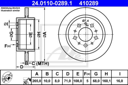 Tarcza hamulcowa ATE 24-0110-0289-1 271895