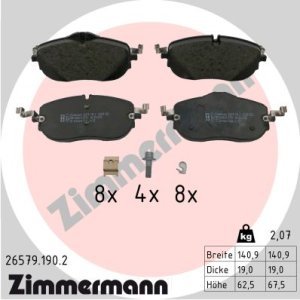 Klocki hamulcowe ZIMMERMANN 26579.190.2 0004203003 MERCEDES W206 C-KLASA 21- przód