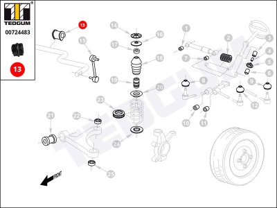 Poduszka stabilizatora TEDGUM 00724483 7M0411031