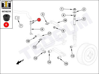 Poduszka stabilizatora TEDGUM 00746218 
