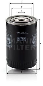 Filtr oleju MANN-FILTER W940/55 W94055