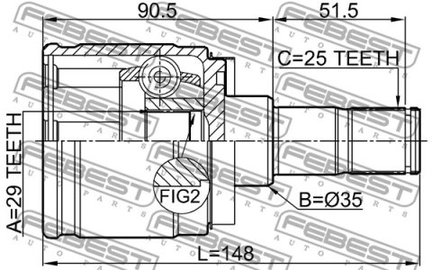 PRZEGUB WEW. MITSUBISHI PAJERO PININ PR. 29X35X25