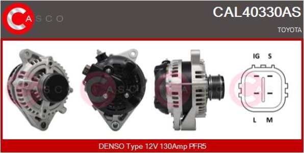 ALTERNATOR 12V 130A CASCO CAL40330AS 