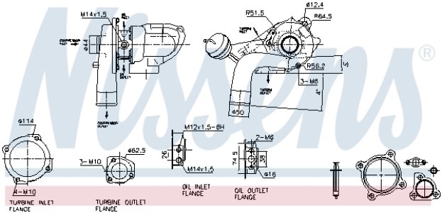 Turbosprężarka NISSENS 93221 06A145704L VW SEAT SKODA