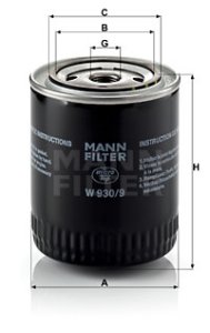 Filtr oleju MANN-FILTER W930/9 W9309