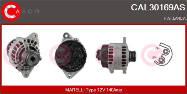 ALTERNATOR 12V 140A CASCO CAL30169AS 