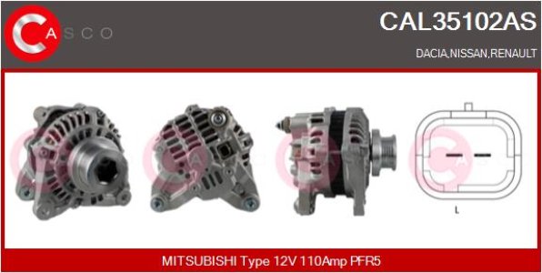 ALTERNATOR 12V 110A CASCO CAL35102AS 