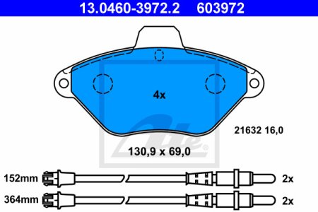 Klocki hamulcowe ATE 13-0460-3972-2 21632163