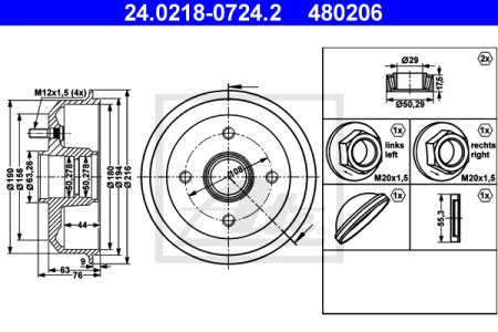 Bęben hamulcowy ATE 24-0218-0724-2 1017668