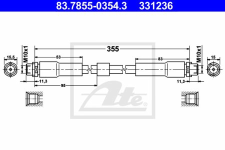 Przewód hamulcowy giętki ATE 83-7855-0354-3 4E0611707C