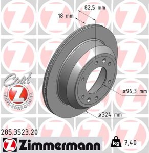 Tarcza hamulcowa ZIMMERMANN 285.3523.20 584114H300