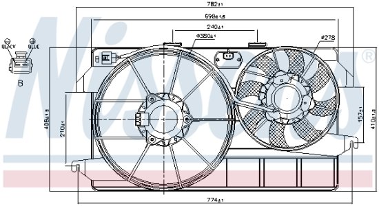 Wentylator chłodnicy NISSENS 85264 